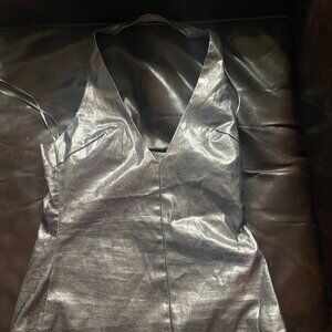 Zara silver halter top